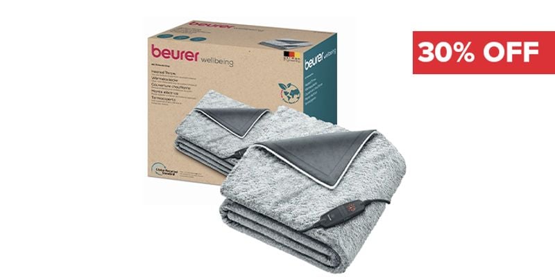 30% Off Beurer Electric Throw Blanket Cover Image